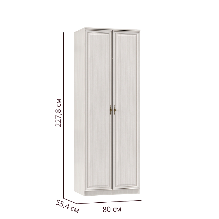 Шкаф для одежды 06.14 Габриэлла с зеркалом (800) Вудлайн кремовый/сандал белый/аруша венге патина