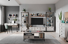 Модульная гостиная Антея кашемир/металл черный/профиль masa decor кашемир