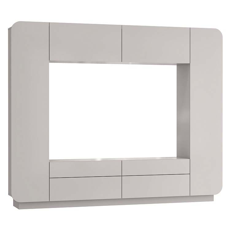 Шкаф многоцелевого назначения Лаванда - 2 (фасад ЛДСП) New кашемир/ДВПО белый