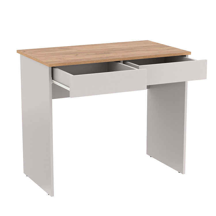 Стол письменный 89.13 Прайм (с ящиками) кашемир/дуб золотой/ДВПО серый камень