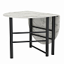Стол 42.41 Октава раскладной мрамор белый/металл черный