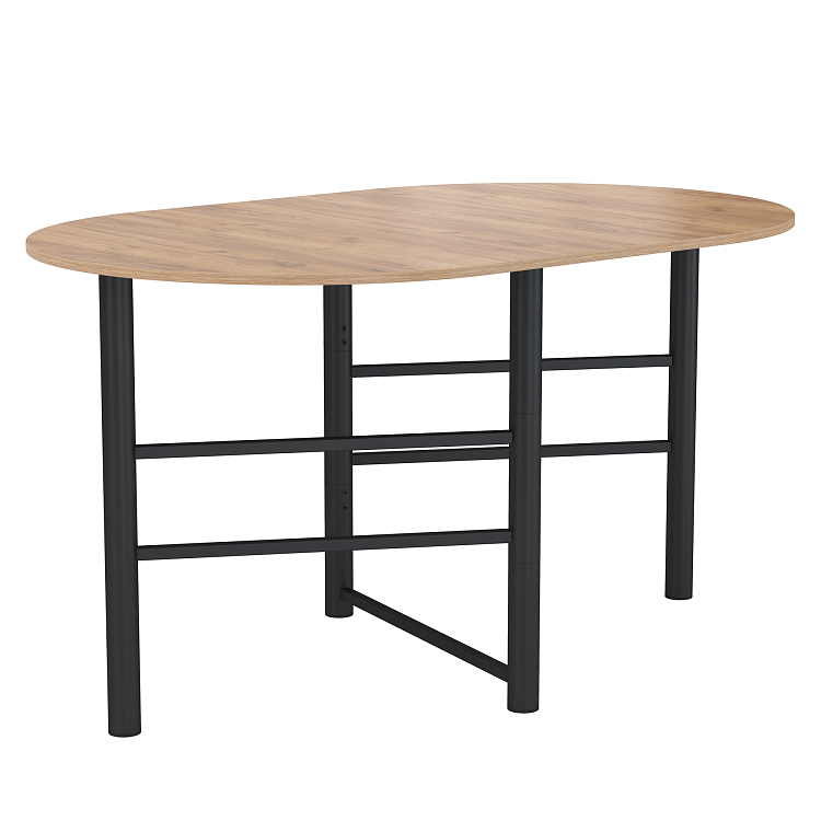 Стол 42.41 Октава раскладной дуб золотой/металл черный
