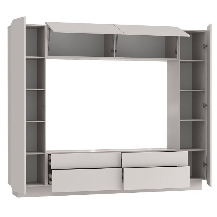 Шкаф многоцелевого назначения Лаванда - 2 (фасад ЛДСП) New кашемир/ДВПО белый